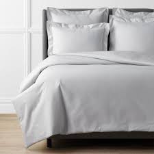 The Company Pearl Gray Solid Supima Cotton Percale King Duvet Cover
