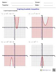 Quadratic Functions Worksheets
