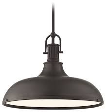 Industrial Large Pendant Light With Metal Shade 18 38 Neuvelle Bronze Traditional Pendant Lighting By Destination Lighting