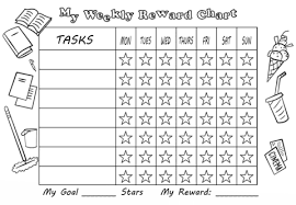 My Weekly Reward Chart With Stars Free Printable