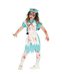 retro zombie nurse costume for children
