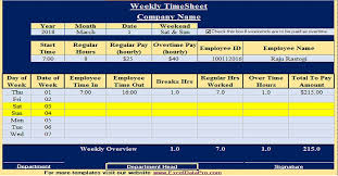Download Weekly Timesheet Excel Template Exceldatapro