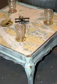 Vintage Nautical Charts As A Table Top For Table That Holds