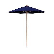 Push Lift Patio Umbrella Blue