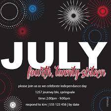 4th Of July Printable Invitation Template Fireworks Pepixel