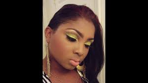 lime green glitter makeup tutorial