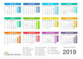 Dies ist eine kalender druckvorlage für januar 2019. Kalender 2019 Zum Ausdrucken Kostenlos