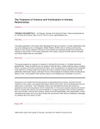 pdf the treatment of violence and victimization in intimate pdf the treatment of violence and victimization in intimate relationships