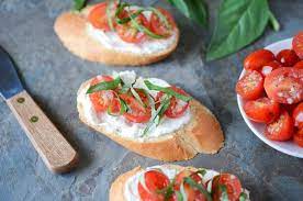 These bruschetta with goat cheese and tomato can be served as an appetizer, or as a starter, so give some freedom to your imagination! Tomato Crostini With Whipped Goat Cheese Recipe Easy Crostini Recipe