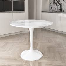 Here is how to choose the right size and style table rental for your party. White Round 100cm Dining Table With Faux Marble Top Seats 4 Aura Furniture123