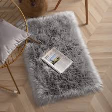 fluffy rugs faux fur sheepskin area rug