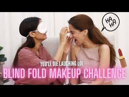 blind fold makeup challenge extremely
