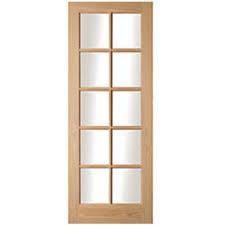 Clear Glazed Oak Internal Door 1981mm