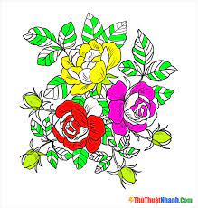 Tranh tô màu hoa hồng đẹp nhất dành tặng bé yêu tập tô - Luật Trẻ Em