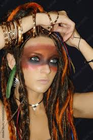 woman with creative indian makeup