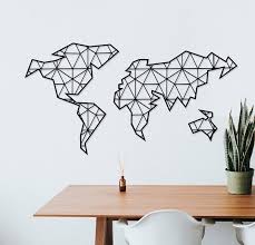 Metal Wall Art Map Of The World Steel
