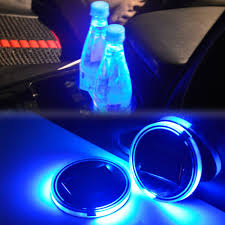 Us 7 28 8 Off Solar Led Car Cup Holder Mat Led Car Light Cup Holder Mat Pad Anti Slip Bottle Drinks Coaster Mat Light Sensor Car Accessories In