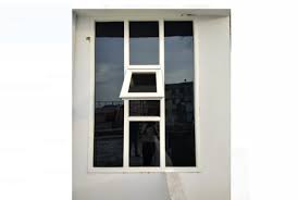 white powder coated upvc glass window