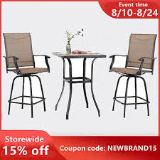 Outdoor Patio Table Chair Set Swivel