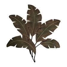 Brown Metal Wall Decor Palm Leaf