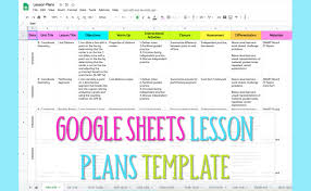 google sheets lesson plan template