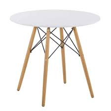 Its simple elegance will make add a stylish touch to all your dinners. Goldfan Dining Table Modern Round Kitchen Table With Natural Beech Wood Legs And Matt Spray Paint White 80cm Table Only Buy Online In Guernsey At Guernsey Desertcart Com Productid 119960108