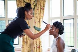 black bridal makeup artist and hair