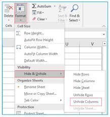 how to unhide columns in excel resource