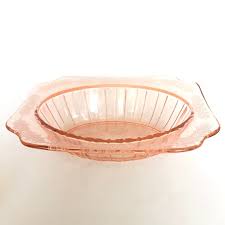 Vintage Pink Depression Glass Oval Bowl