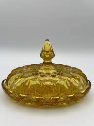 Vintage Fairfield Amber Glass Butter Dish by Anchor Hocking - Etsy