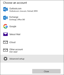 account in the windows 10 mail app