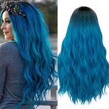 Long light blue melrose wig with bangs $28.00. Amazon Com Mildiso Blue Wigs For Women Ombre 26 Long Blue Curly Wavy Hair Wig Natural Cute Pastel Colorful Wig With Breathable Wig Cap Perfect For Daily Party Cosplay M052b Beauty