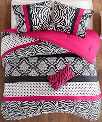 Zebra Comforter Set Black White Pink Fu