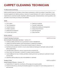 carpet cleaning technician resume sle