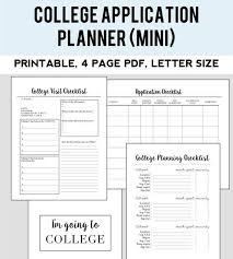College Admission Planner Small Kit Includes Three Printable