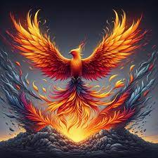phoenix rising from ashes