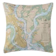 Island Girl Sc Charleston Sc Nautical Chart Pillow