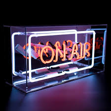Amazon Com Locomocean Hand Crafted Glass On Air Neon Light Sign In Glossy Acrylic Box With Mirror Backing Red And White Home Improvement