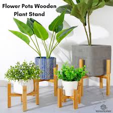Flower Pot Wooden Plant Stand Flower
