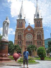 In front of the cathedral stands a virgin mary statue, which is said to have shed tears in 2005, causing thousands of people to stop around the basilica. Notre Dame Cathedral Of Sai Gon Erasmus Blog Ho Chi Minh City Vietnam