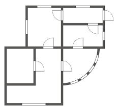 apartment architectural plan black and