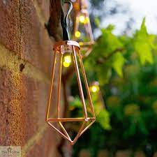 Solar Copper Lantern String Lights