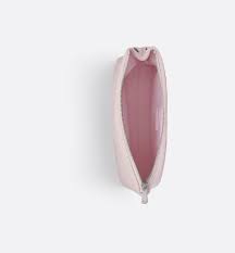 zipped pouch pale pink cannage cotton