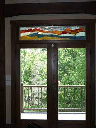 Stained Glass Double Door Transom