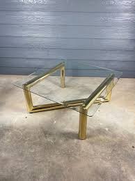 Tubular Brass Glass Coffee Table