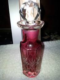 Vintage Small Pink Cut Glass Perfume