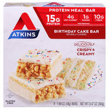 atkins protein meal bar birthday cake