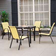 Outsunny Set Of 4 Garden Dining Chair
