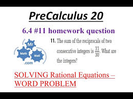 Solving Rational Equations Word Problem
