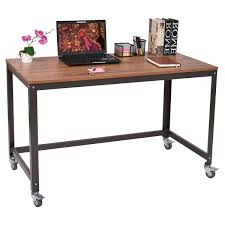 5 out of 5 stars with 1 ratings. Industrial Modern Steel Frame Wood Top Computer Desk With Locking Wheels